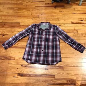 Eddie Bauer Shades of Purple Plaid Button Up